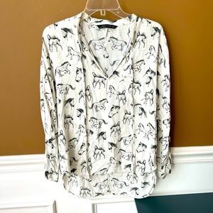 Zara Horse Blouse Size Small